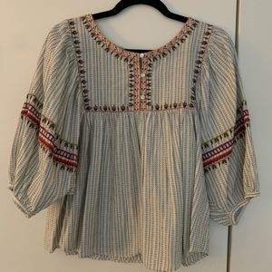 Zara embroidered cotton shirt